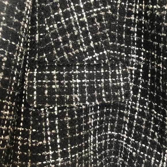 Y2K Coldwater Creek black tweed blazer wool plaid checkered textured size XL - Picture 6 of 11